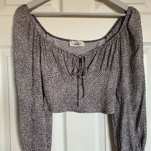 Audrey 3+1 cropped long sleeve top